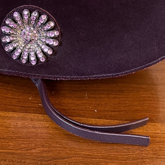 🌟HP🌟VTG 1990s Purple Suede Bling Flap Style Shoulder Bag by New York & Company - Picture 3 of 14